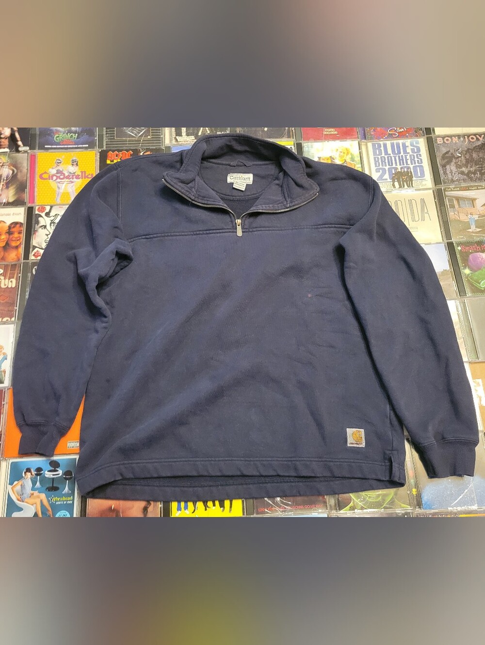 Carhartt Men's Navy Quarter-Zip Sweatshirt